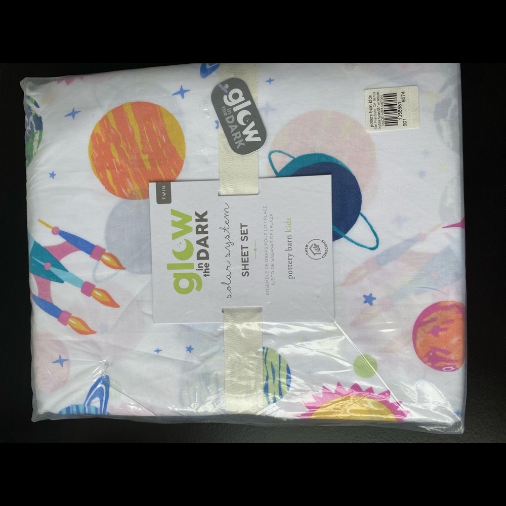 Pottery barn Glow in the dark twin sheet set